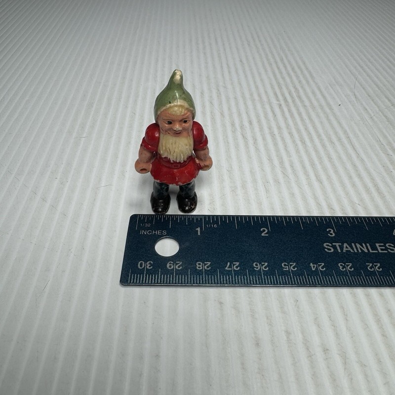 Vintage Dwarf Cake Topper Green Hat Red Shirt Black Pants (From Snow White)