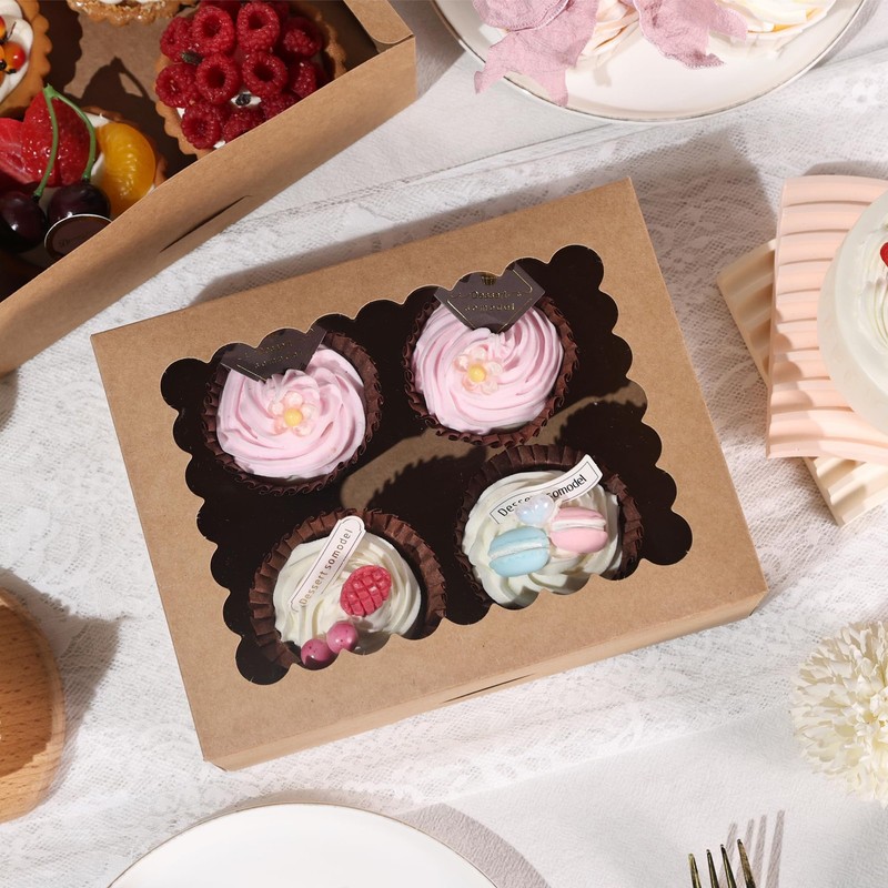 Cookie Boxes Bakery Boxes With Window 8x6.5x2.5 Inches Autopopup Treat Pastry Bo gallery