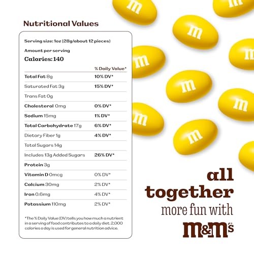 M&M'S WORLD Peanut M&M’s chocolate candy 2 lb bag – bright snack for 2LB Yellow gallery