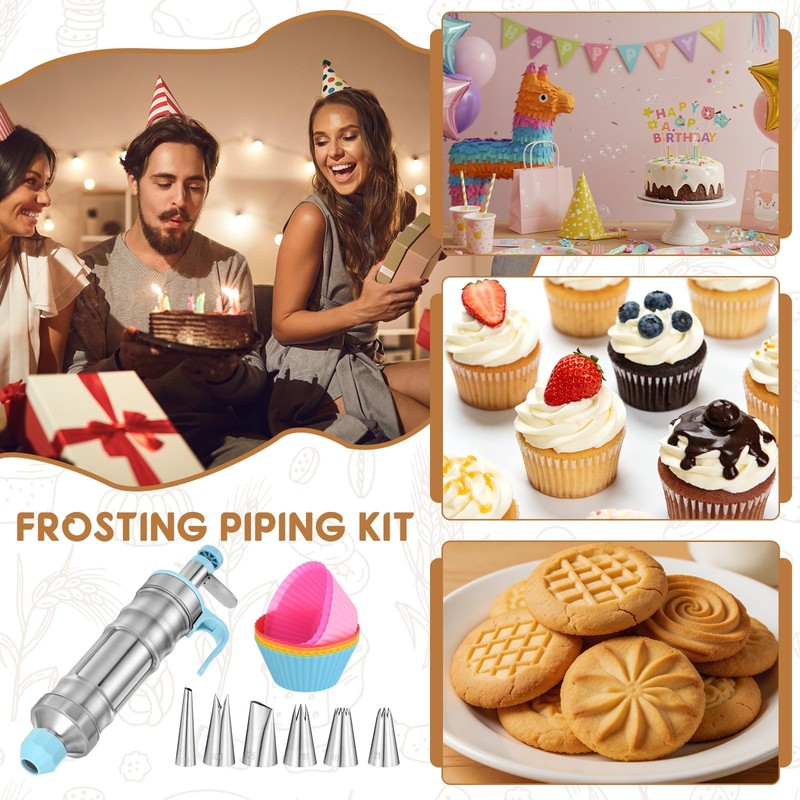 Dessert Decorating Set, Cake Decorating Kit with 6Pcs Stainless Steel Piping ... gallery