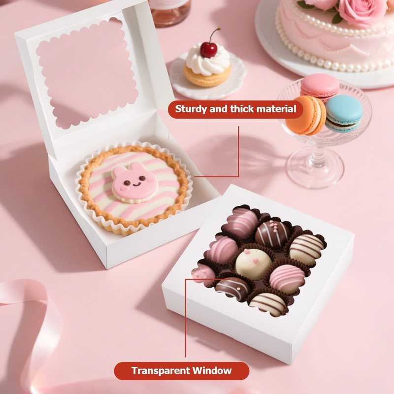 20 Pcs Chocolate Covered Strawberry Boxes with Window, Auto-Pop-Up 8x8x2.5 in... gallery