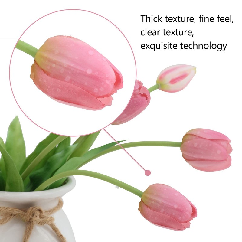 Dayhap Artificial Flowers 20Pcs Fake Tulips Real Touch Faux Latex Tulips gallery