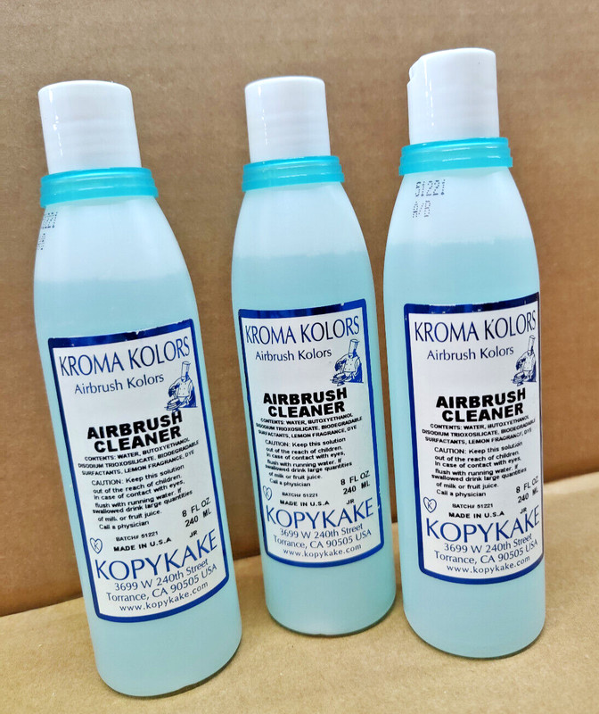 Kopykake Airbrush Kolors, Airbrush Cleaner 8FL OZ, 240ML, Lot of 3, BATCH# 51221