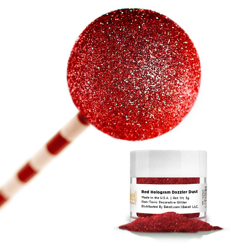 Bakell® 5g Red Hologram Dazzler Dust™ Non Toxic Decorating Glitter