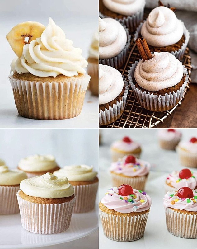White Cupcake Muffin Liners, Baking Cups, Food Grade Cupcake Liners gallery