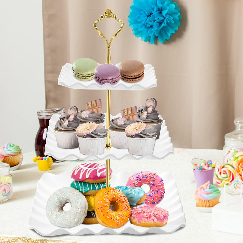 Dessert Cupcake Stand, 3 Tier Cup Cake Holder Tower for Tea Party/Birthday/Weddi gallery