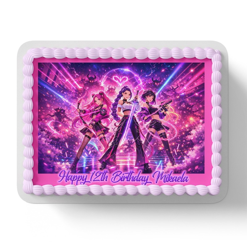 K Pop KPop Demon Hunters Personalised Edible Icing Cake Topper