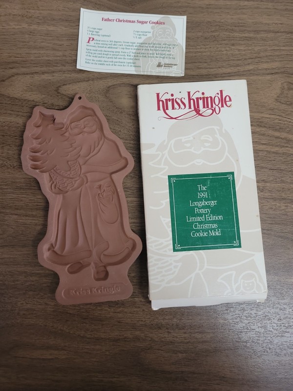 Longaberger Pottery 1991 Kris Kringle Christmas Cookie Mold Limited Edition gallery