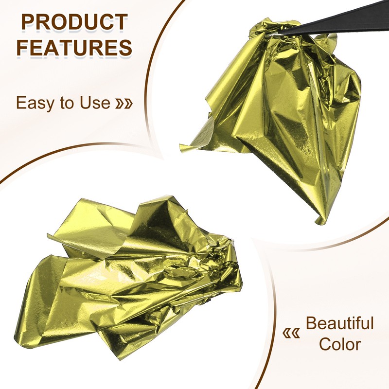 100 metallic leaves 14x14cm green and yellow, for decoration gallery