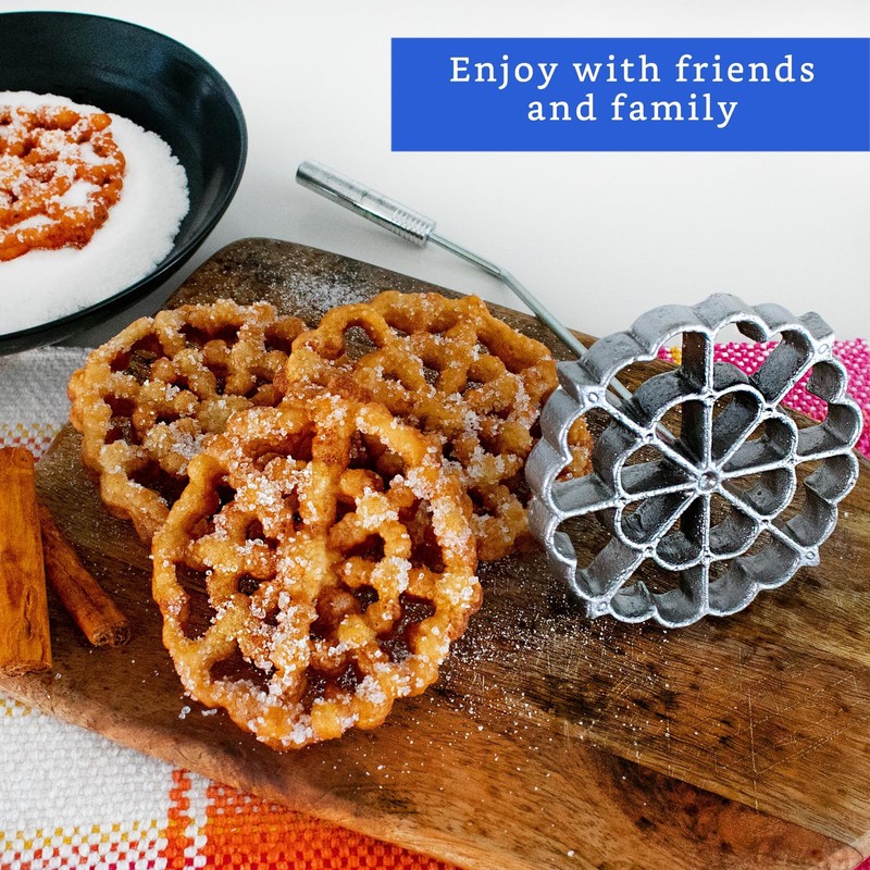 Bunuelos Mold with Handle (4.7 in Cast Aluminum) - Molde 4.7 Inches, Silver gallery