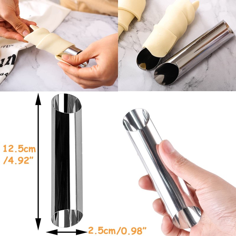 Cannoli Tubes 6 PCS 5 Inch Stainless Steel Non-Stick Cream Horn Pastry Mold gallery