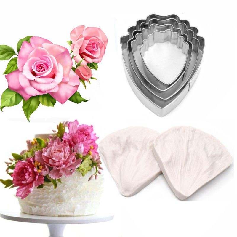 Peony Cutter & Veiner Cake Decorating Supplies Stainless Steel Cookie Cutter