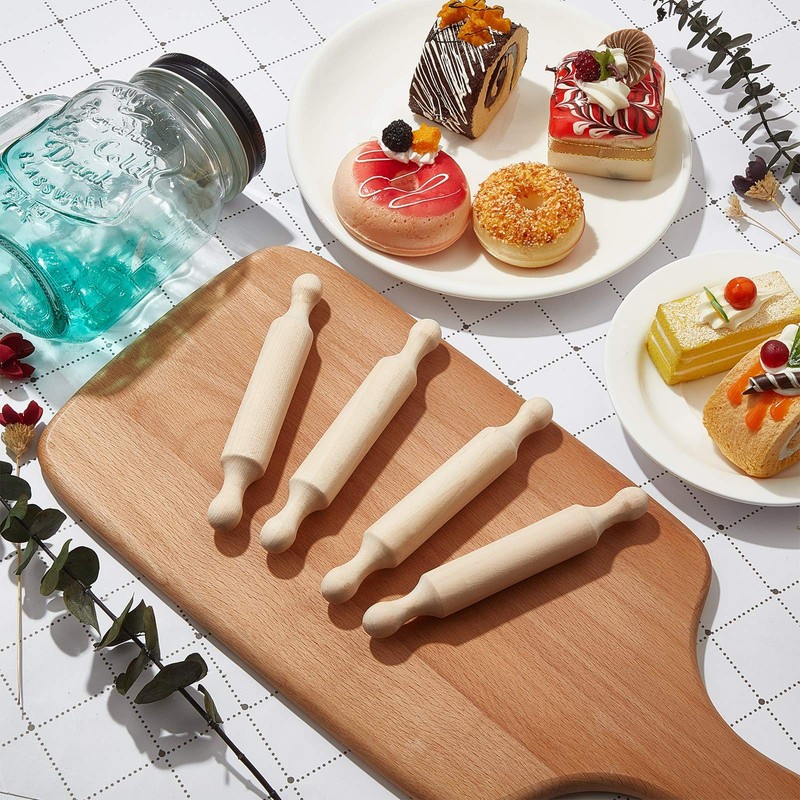 30 Pcs Wooden Mini Rolling Pin Long Kitchen Baking Small Dough Rolling Pin fo... gallery