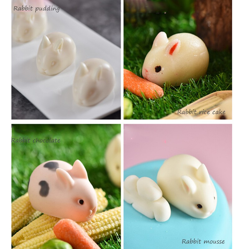 6Hole Silicone Mold 3D Rabbit Shape Cake Mold Mousse Dessert Molds Bakings gallery