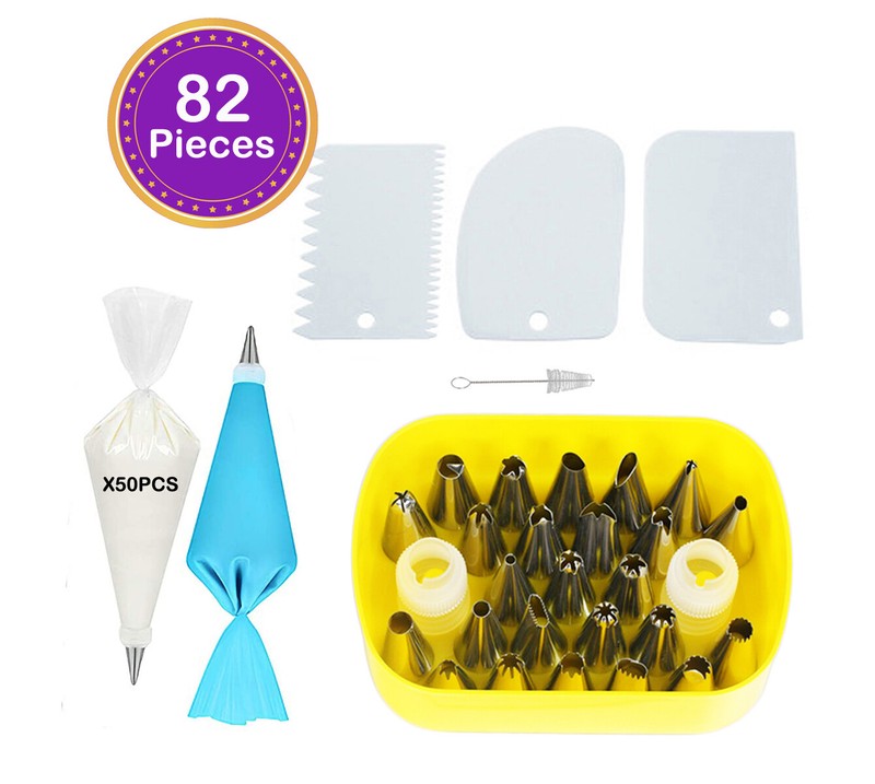 82 Pieces Kichen Baking Accessories Icing Tip Cakes Decorating Icing Nozzles Set