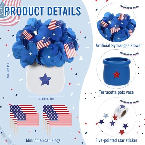 Funnymoom 6 Pack 4th of July Table Decor 250th Anniversary Artificial Flowers gallery