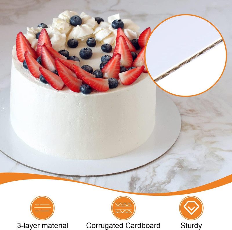 25-Packs Cake Boards 10 Inch Round, White Cake Board Rounds, White Cake Circles gallery