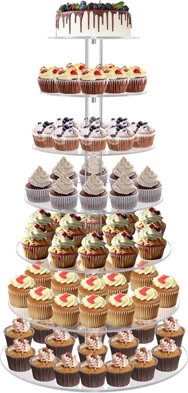 Cupcake Stand Acrylic Cupcake Tower Tree 7 Tier Large Cupcake Holder Pastry