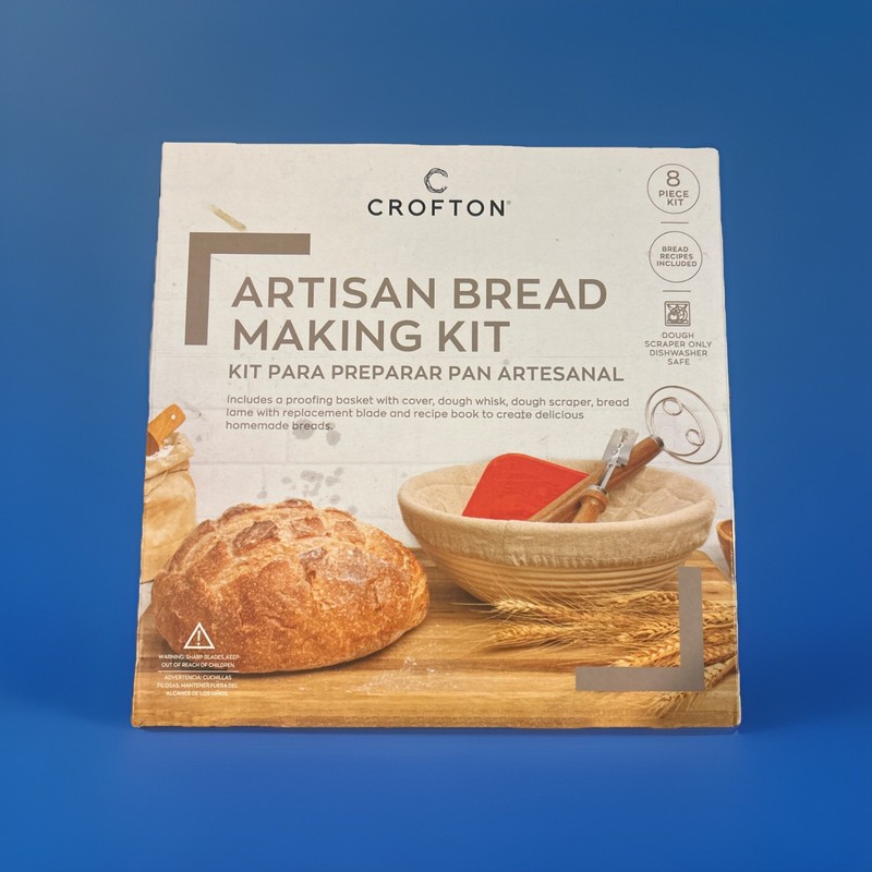 Crofton Artisan Bread Making Kit With Recipes, Basket, Tools – 8 Piece