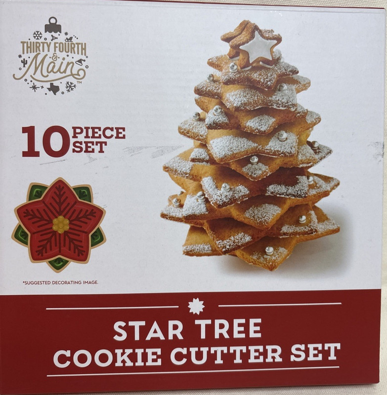 34th and Main 10 Star Shaped Piece Set Star Tree Cookie Cutter Set