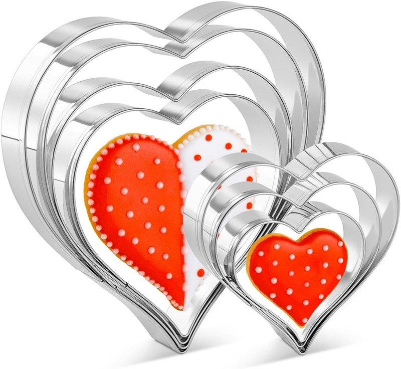 Heart Cookie Cutter Set – 7 Pieces Heart Cookie Cutter for Valentine’S Day – Sta