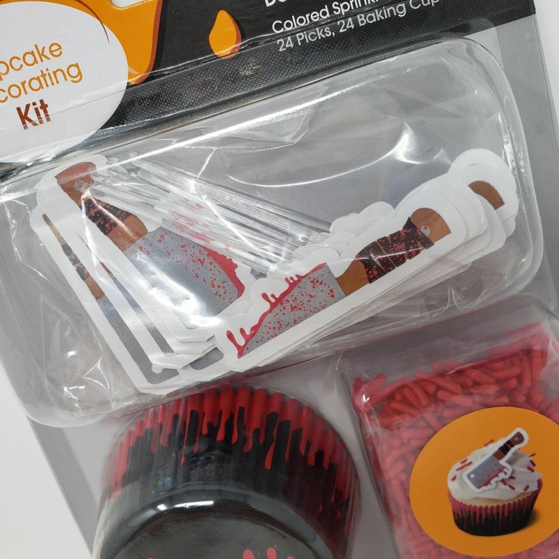 Halloween Cupcake Decorating Kit Great for Theme Parties Bloody Handprints gallery