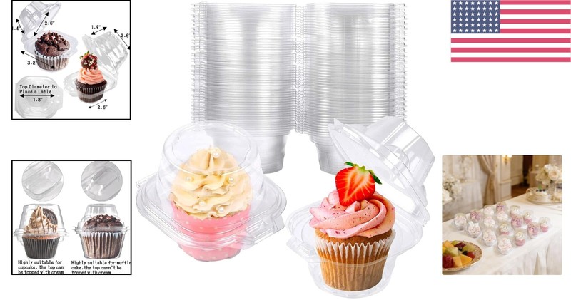 Multi-Purpose 25 Cupcake Containers - Durable & Portable with Snap Closure gallery