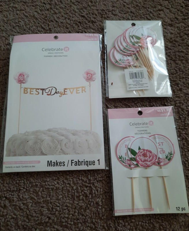 Bundle Celebrate it “Best Day Ever” Cupcake Toppers Cake Birthday Shower Wedding