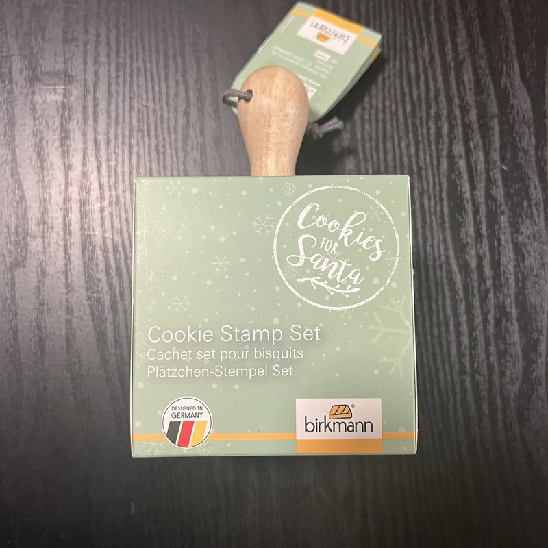 BIRKMANN Germany Wood Handled Cookie Stamp Cookies for Santa NIB gallery