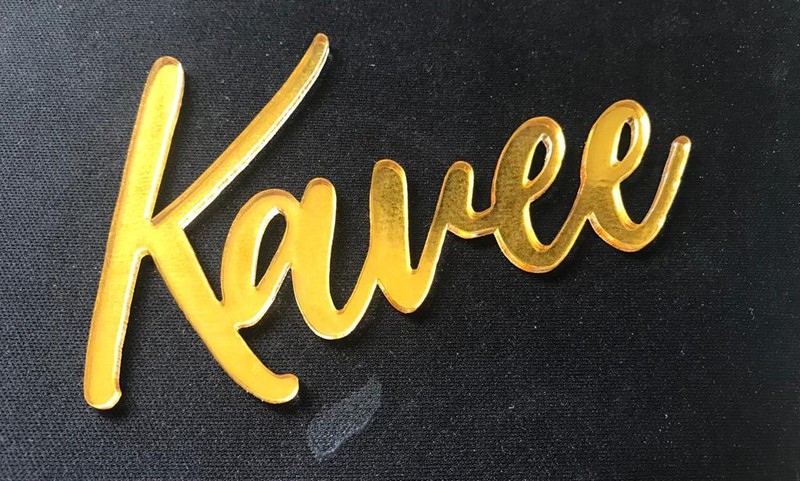 Custom Acrylic Single Name Cake Topper Gold And Silver