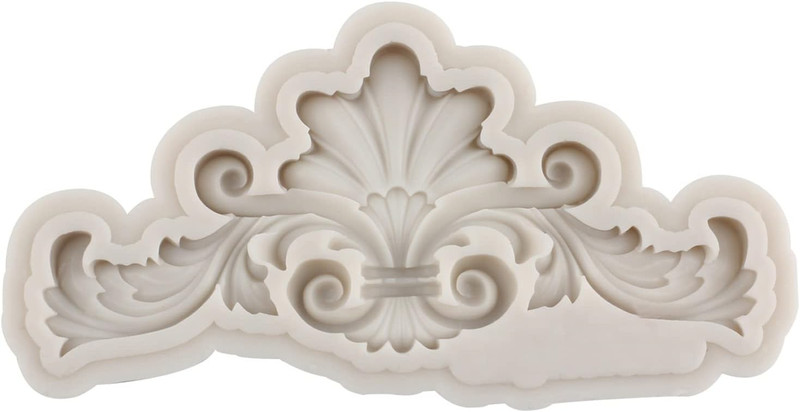 Baroque Style Curlicues Scroll Lace Silicone Fondant Molds Relief Flower Molds F gallery