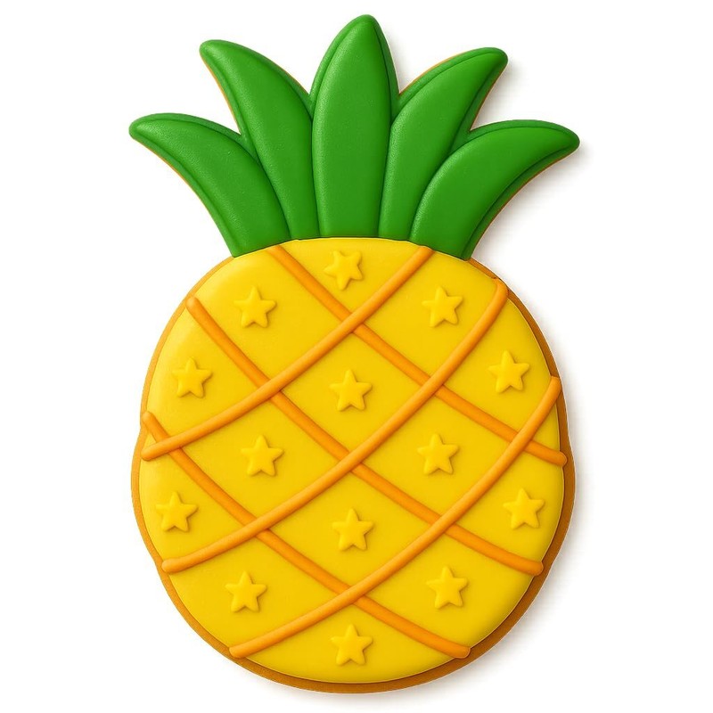 Mighty Gadget Detailed Pineapple Cookie Cutter & Stamp - 4x2.4" (Random Color) gallery