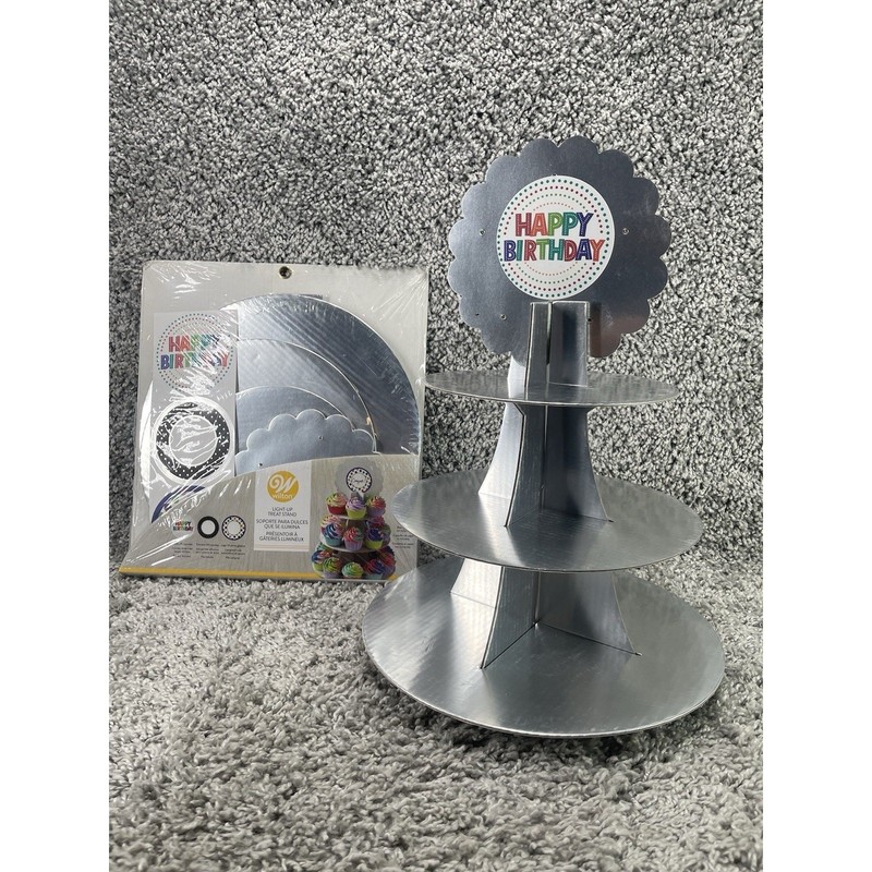 Wilton Light Up Tree Stand Hold 24 Cupcakes Includes 3 Treat Topper Stickers gallery