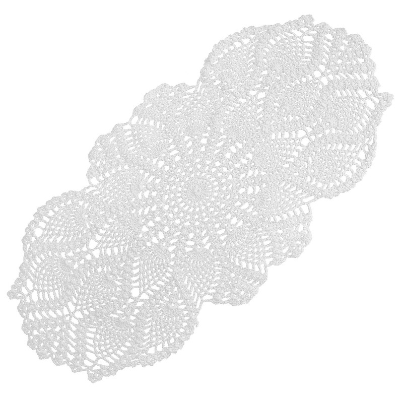 Qxzvzem One Piece 23 x 12 Inch Oval Doilies Crochet for Dressers Large, White