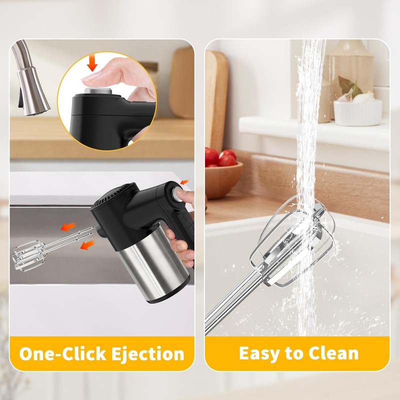 Cordless Hand Mixer, 7 Speed Rechargeable Wireless Handheld Mixer with Eject ... gallery
