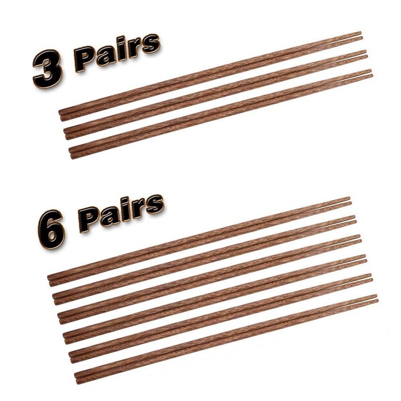 Natural Wood Extra Long Cooking Chopsticks Reusable Kitchen 16 inch 3 Pairs gallery