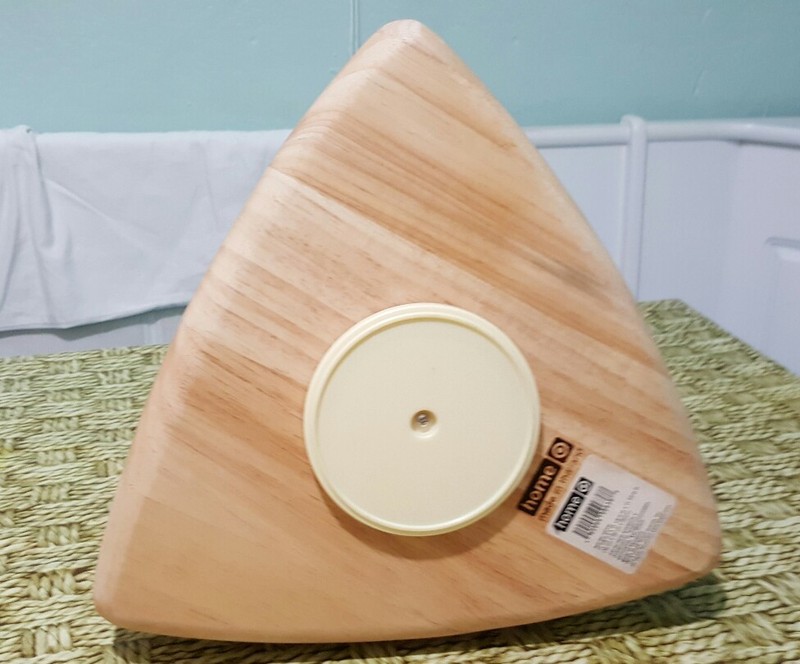 Tower triangle rotating Two-Tier server fruit Holder in natural wood color 12"H gallery