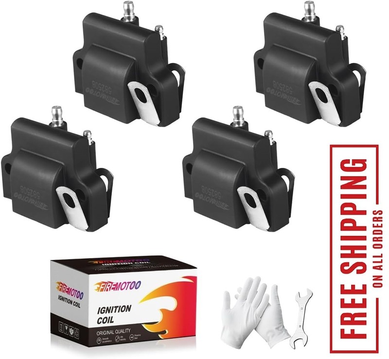 Pack of 4 Ignition Coil Compatible with Johnson Evinrude Outboard 1985-2001