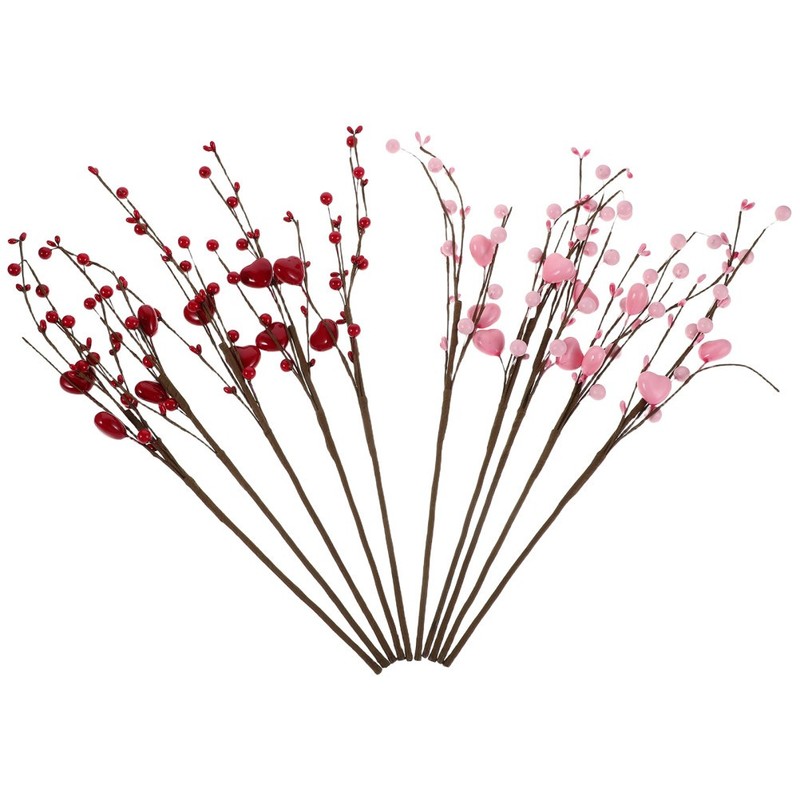 10Pcs Handcrafted Artificial Valentine Berry Stems for Romantic Dinner and Party gallery