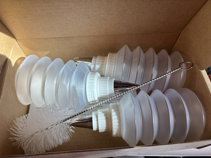 Pampered Chef Decorator Bottle Set 1585 with Cleaning Brush gallery