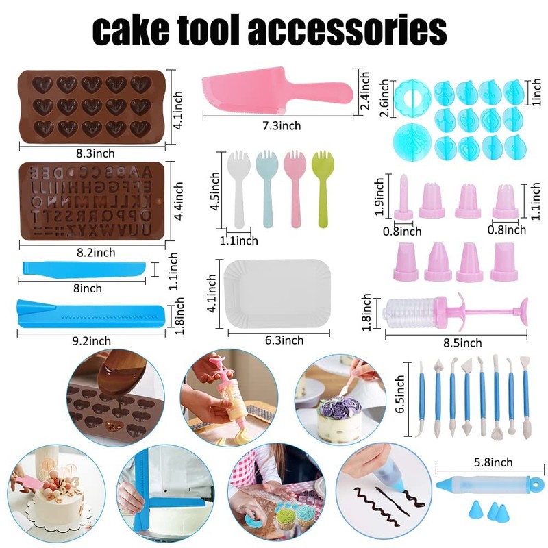 Sik Cake Decorating Kit635 Pcs Decorating Supplies 3 Springform Pan Sets Icing gallery