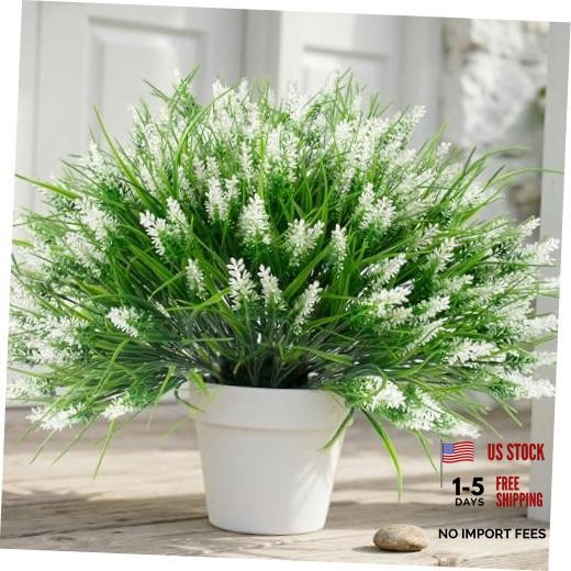 Pcs Artificial Outdoor Flowers Fake Outdoor Plants Monkey Grass with 22 White