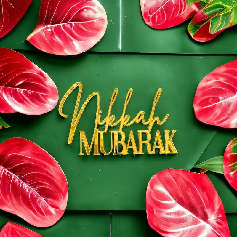 Acrylic Nikkah Mubarak Cake Topper Cake Decoration Wedding Nikah Shaadi Party gallery
