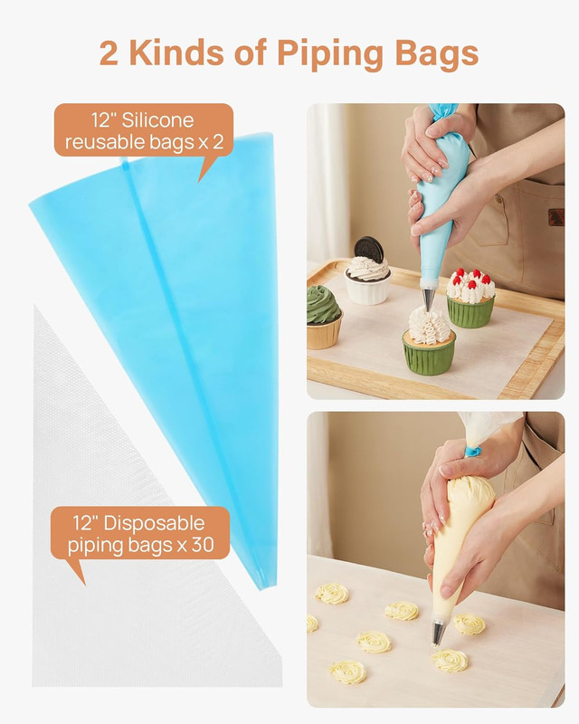 96Pcs Cake Decorating Kits, Baking Supplies Tools with Cake Stand Turntable, Pip gallery
