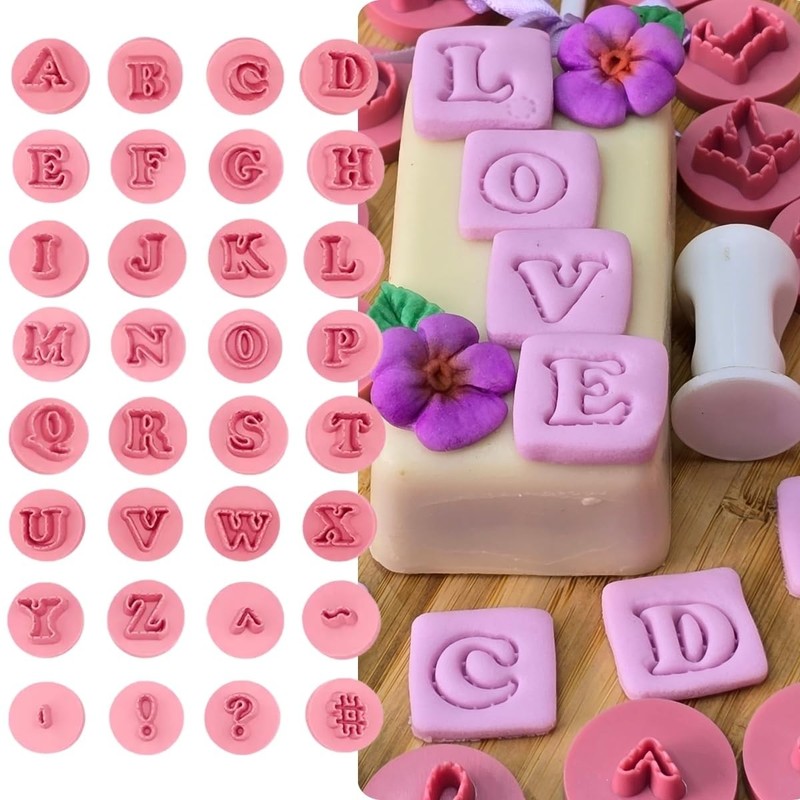 – Cute Alphabet Cookie Stamps Set – 33 Pcs Letter Stamps for Cookies, Sweets,…