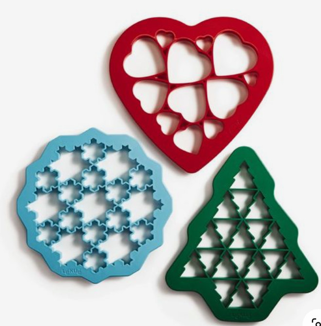 Set 3:Lekue Cookie Cutter-Cut multiple Hearts,Snowflakes or Trees in one cut-New gallery