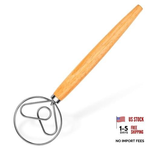 Danish Dough Whisk Dutch Bread Whisk Bread Mixer 10″ Stainless Steel Dutch