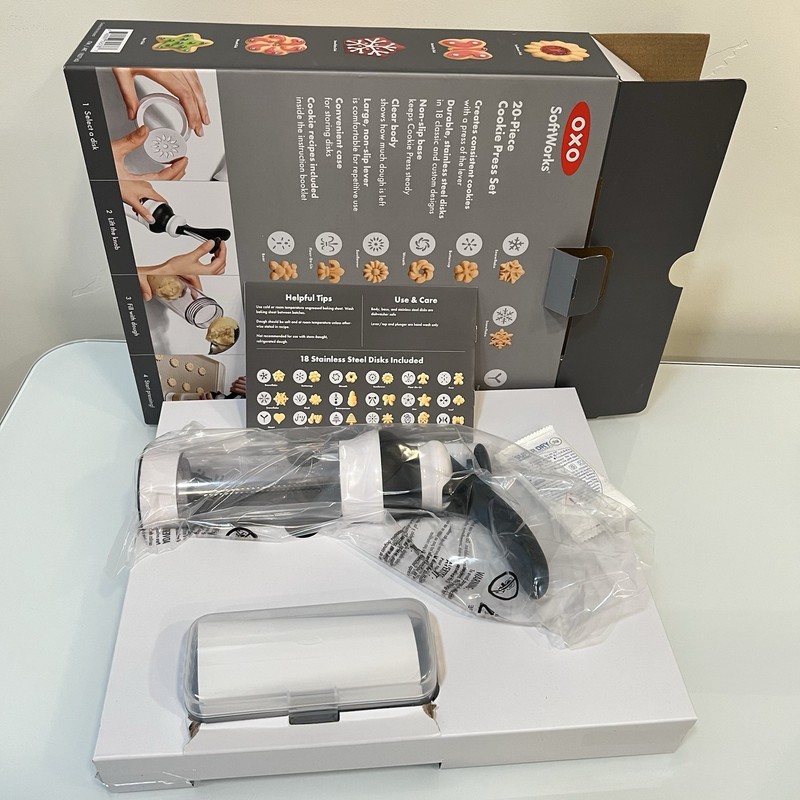 OXO 20-Piece Cookie Press Set with 18 Disks w/Storage Case New In Open Box gallery