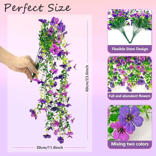 2PC Artificial Fake Hanging Flowers Plants for Outdoor Spring 2 pack gallery