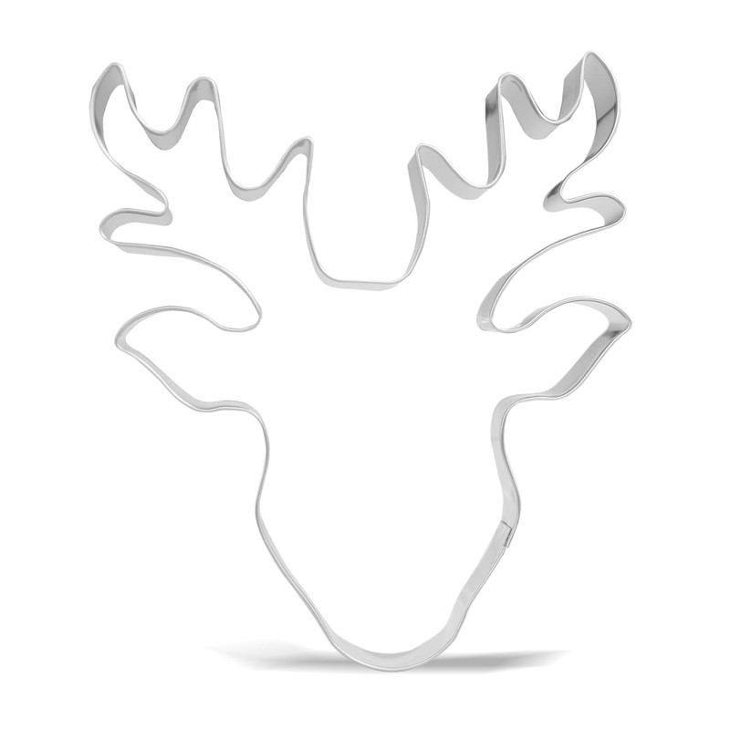 5 inch Large Christmas Reindeer Face Cookie Cutter – Stainless Steel
